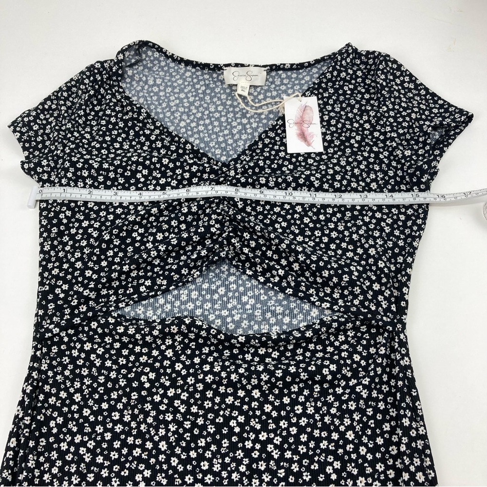 NWT Jessica Simpson Women’s Black and white Floral Cut Out midi pencil dress XL - Picture 10 of 15